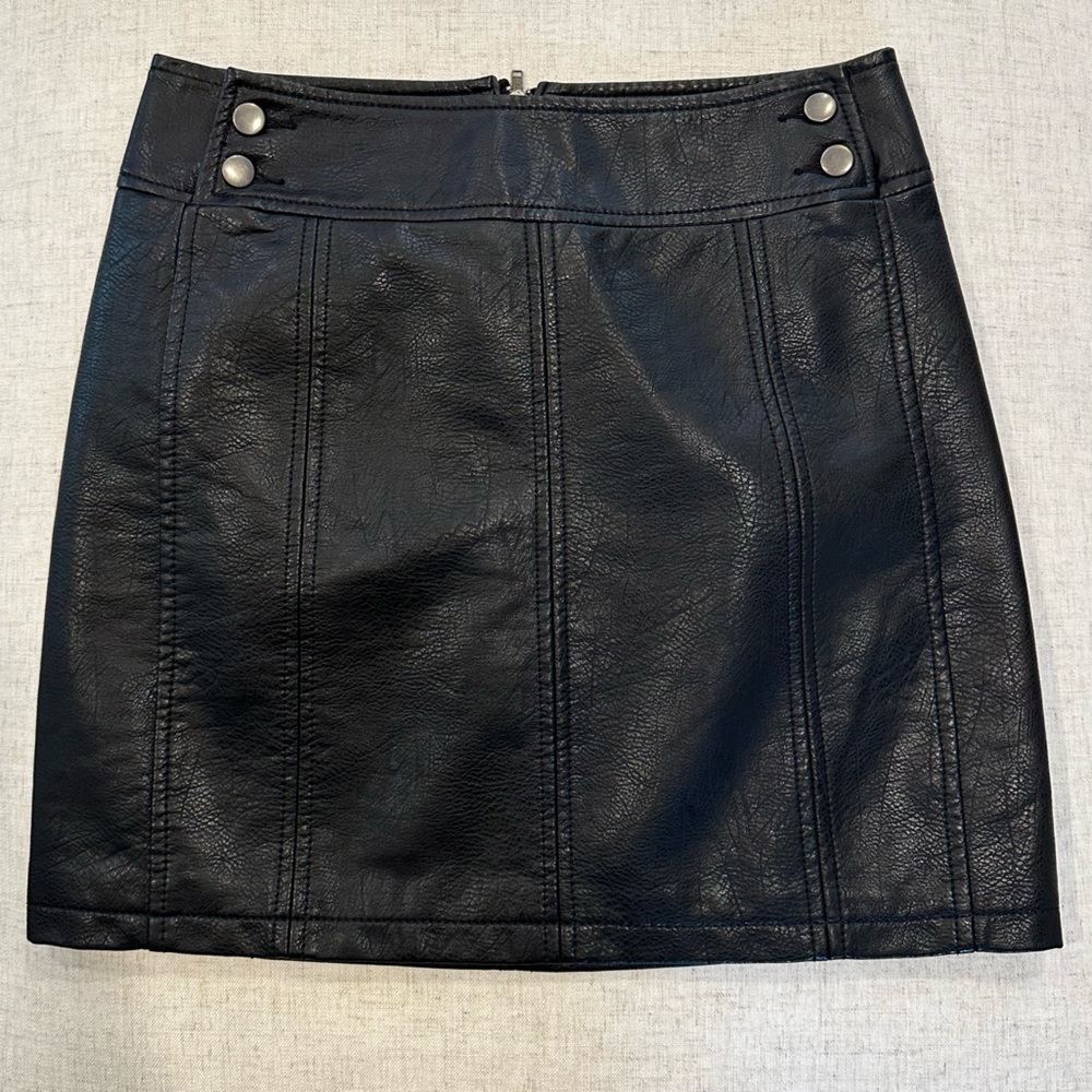 Free People Modern Femme Vegan Leather Mini Skirt